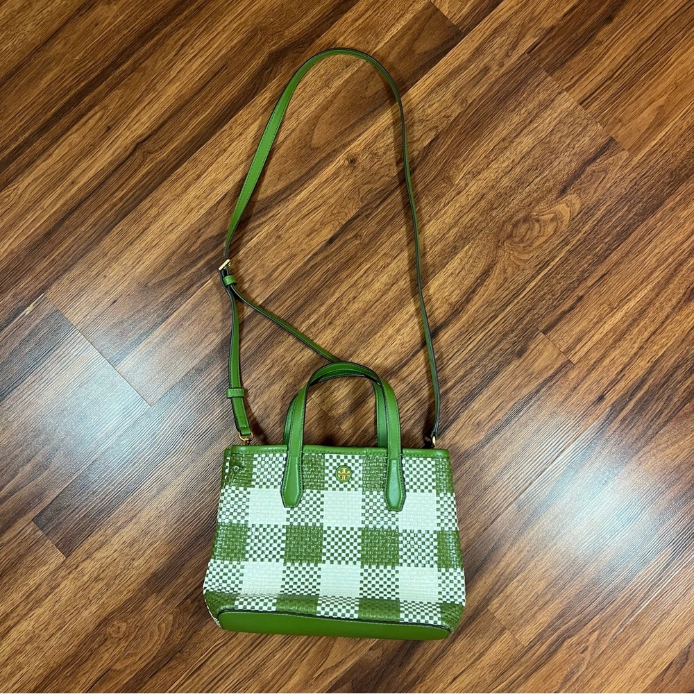 Tory Burch | Green & Cream Springham Buffalo Check Blake Crossbody Bag Purse